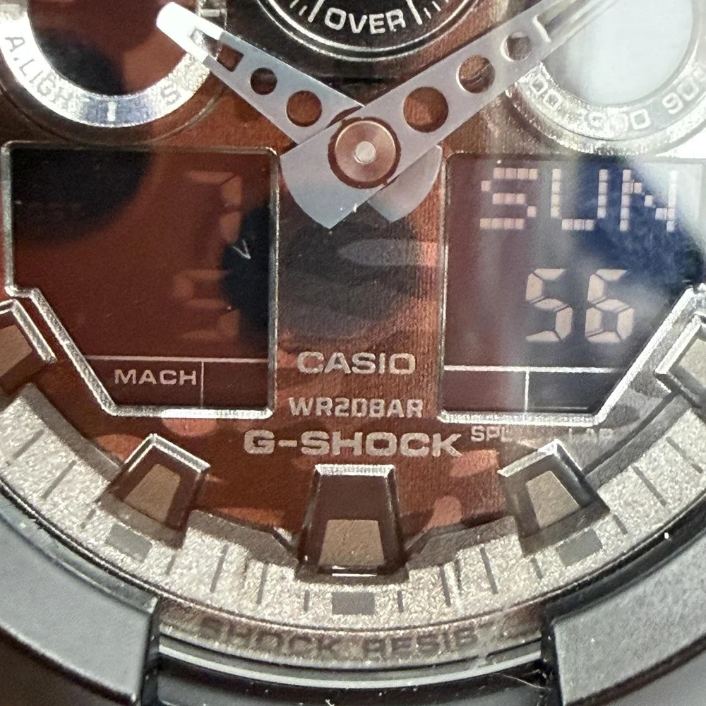 Casio G-Shock GA-100CF Mens Watch 51mm Gray Camo Analog Digital Black Resin